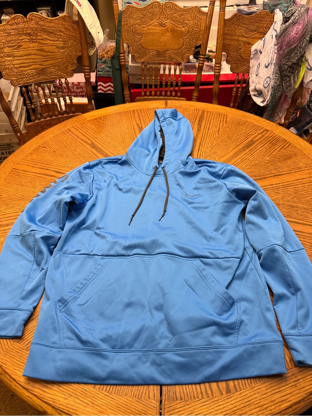 Simms Sky Blue Men's Hooded Zip-Up Sweatshirt